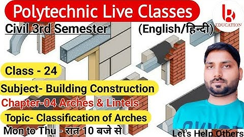 Building Construction | Chapter-4 | Class 24 | Arches & Lintels | Civil 3rd Semester by Brijesh Sir