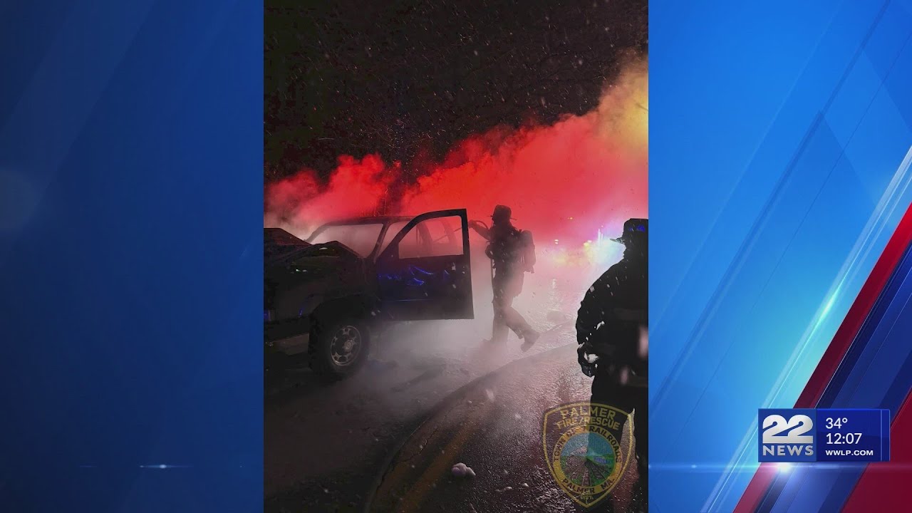 No injuries after pickup truck fire in Palmer - YouTube
