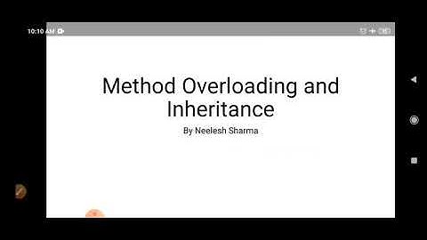 Method Overloading and Inheritance by Sh Neelesh Sharma