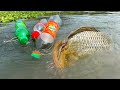 Amazing Village Boy Catching Fish With Plastic Bottle Hook Trap In Traditional River | Fishing Video