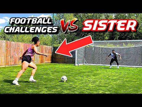 FOOTBALL CHALLENGES VS MY SISTER | Jeremy Lynch