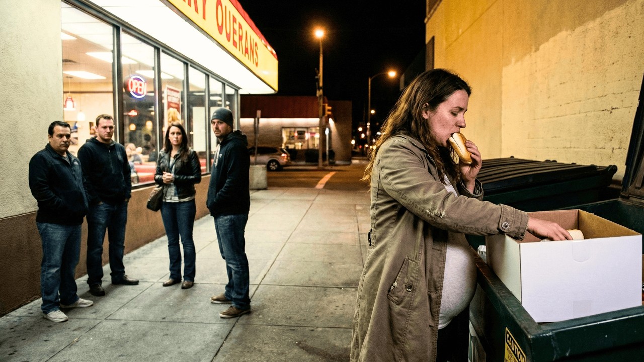 Embarazada y con un buen trabajo, la filmaron comiendo de la basura. La razón silenció a todos.