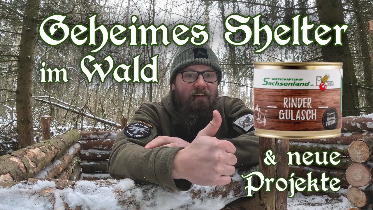 Geheimes Treffen im Wald - Neues Projekt & Kooperation im Bushcraft Shelter