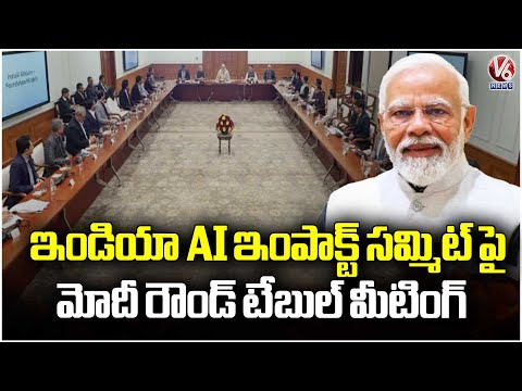 PM Modi Held Roundtable Meeting With Indian AI Startups Over AI Impact Summit | V6 News - V6NEWSTELUGU