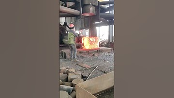 High temperature forging of giant rectangular iron blocks | Amazing heavy duty forge video