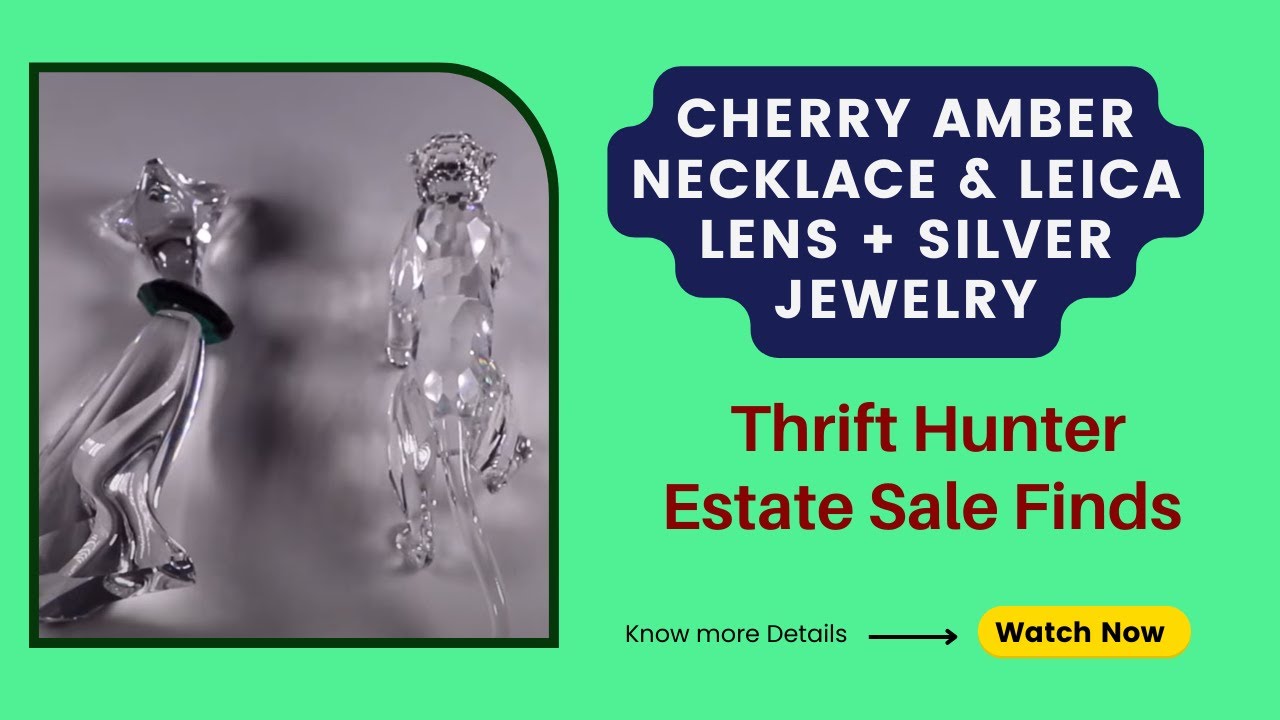 Cherry Amber Necklace & Leica Lens + Silver Jewelry | Thrift Hunter Estate Sale Finds 