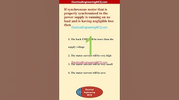 If synchronous motor that is properly synchronized to the power supply is running on no load and is