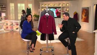Isaac Mizrahi Live! Diamond Quilted Zip Front Knit Jacket with Pat James-Dementri