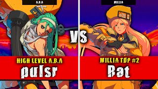 GGST | pulsr (ABA) VS Rat (Millia) | Guilty Gear Strive High level gameplay