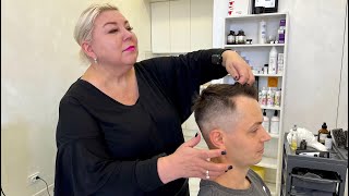 ✂️(ASMR) Short haircut, pleasant care and beautiful results. #haircut #asmr #femalebarber #hair