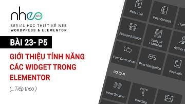 BÀI 23.5 :Tính năng các Widget trong Elementor (...Tiếp theo)