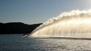 Jet Boat Rooster Tail at Havasu Sandbar