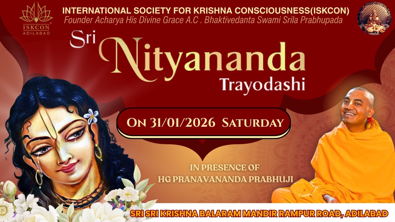 Sri Nityananda Trayodashi Maha mahotasav | ISKCON ADILABAD