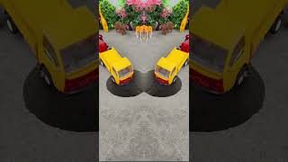 red blue and yellow tractor pushing jcb near blue car and cow in to pit #jcb#jcpbackhoe #jcbjcb