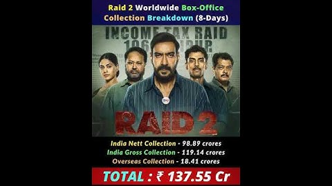 Raid 2 Day-Wise Worldwide Box Office Collection #raid2 #ajaydevgan #tamannaah #vaanikapoor #raid