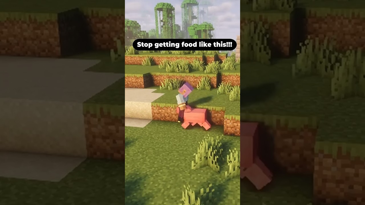 Easy Auto Food Farm Minecraft Survival (Infinite Food)  #minecraft #minecraftshorts #minecraftmemes