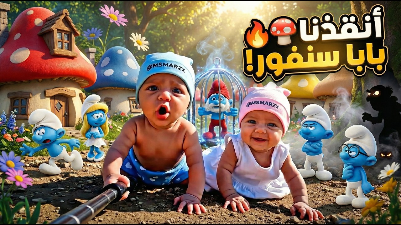 فلوق توام الذكاء الاصطناعي | رحلة الى قرية السنافر الواقعية🍄 ! (إنقاذ بابا سنفور)