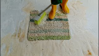 Stripes dirty carpet cleaning. Manual rug cleaning. #asmr #carpetwash satisfyingrugcleaning