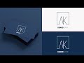 Crafted Brilliance: AK Letter Logo Design | Adobe Illustrator Tutorial