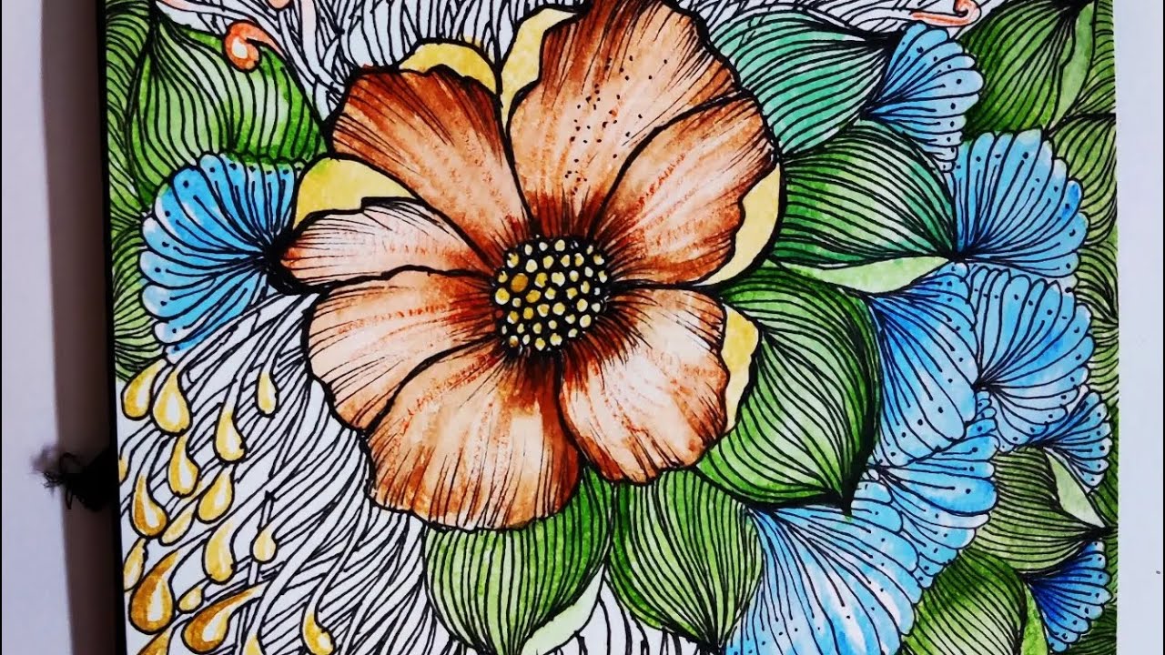 Zentangle flowers and leaves ...#zentangle #zentangleart #zendoodles # ...