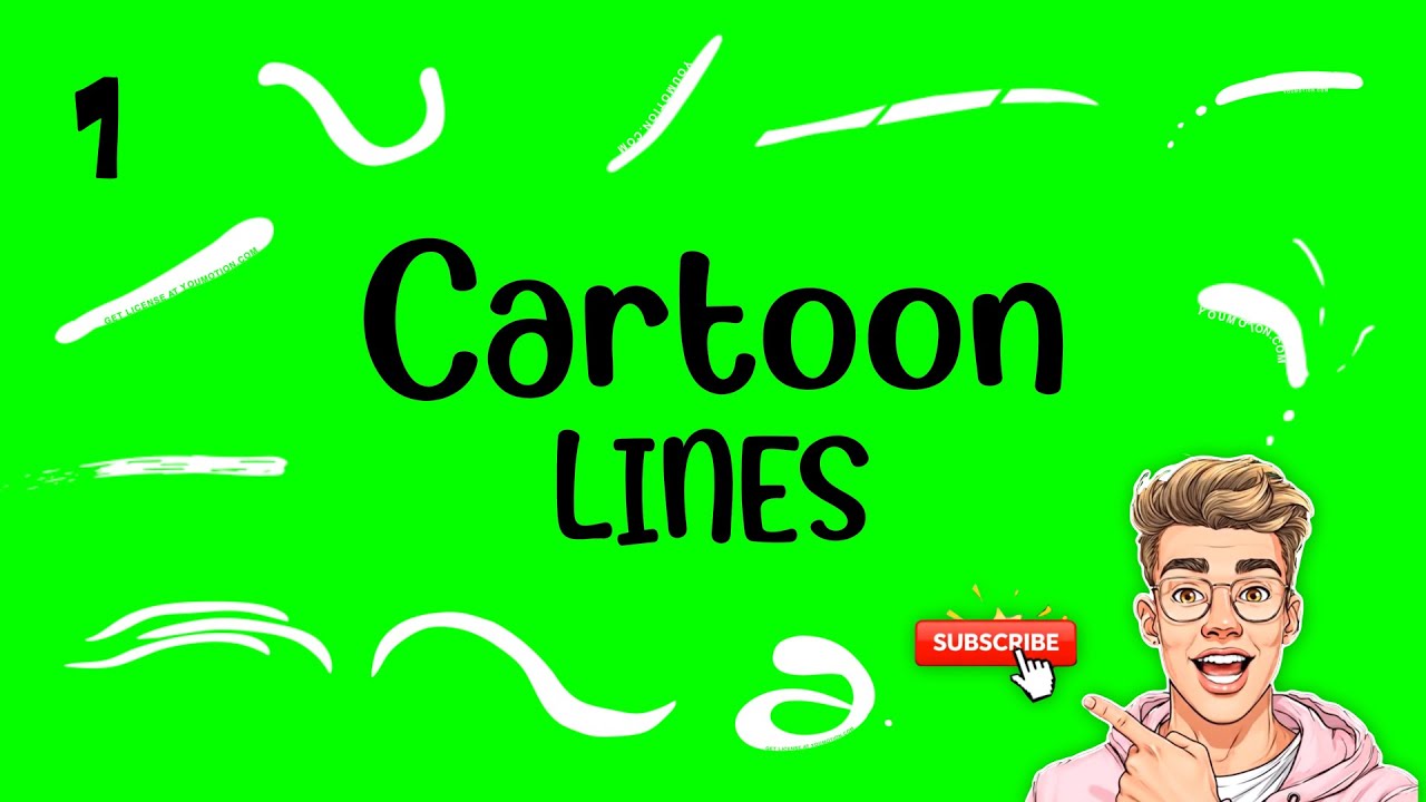 😎 Cool 2D FX Cartoon Lines Green Screen (Alpha Channel)