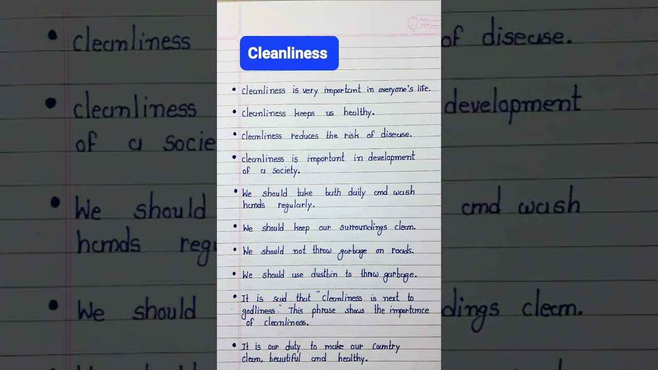 Essay On Cleanliness 10 Lines Short