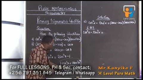 Pure Mathematics topic Trigonometry E-learning Project Uganda like and subscribe