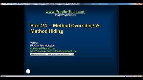 Part 24 - C@ Tutorial - Difference between method overriding and method hiding.a_HD.mp4