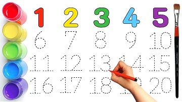 유아와 아이들을 위한 숫자 1부터 20까지 점선 따라쓰기 | 한번 더 따라쓰기 | write numbers