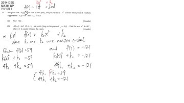 DSE maths core 2014 paper1 #13a variation