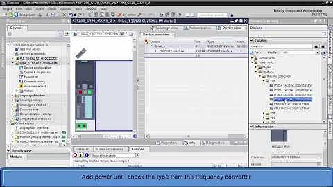 How to add Siemens SINAMICS G120 frequency converter to the TIA Portal project