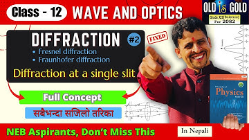 Diffraction at a Single Slit🔥II NEB 2082🔥II Class 12 II Wave Optics - Diffraction II Easy Physics