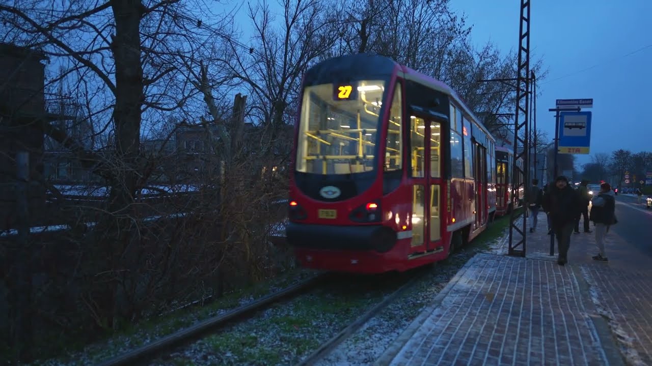 Poland, Sosnowiec, tram 27 ride from Sad to Klimontów Basen