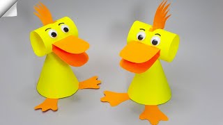 How to make a paper duck - Easy paper crafts