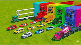 TRANSPORTING FIRE ENGINE, EMERGENCY VEHICLES, POLICE CARS, DUMP TRUCK TO GARAGE #3 - FS22