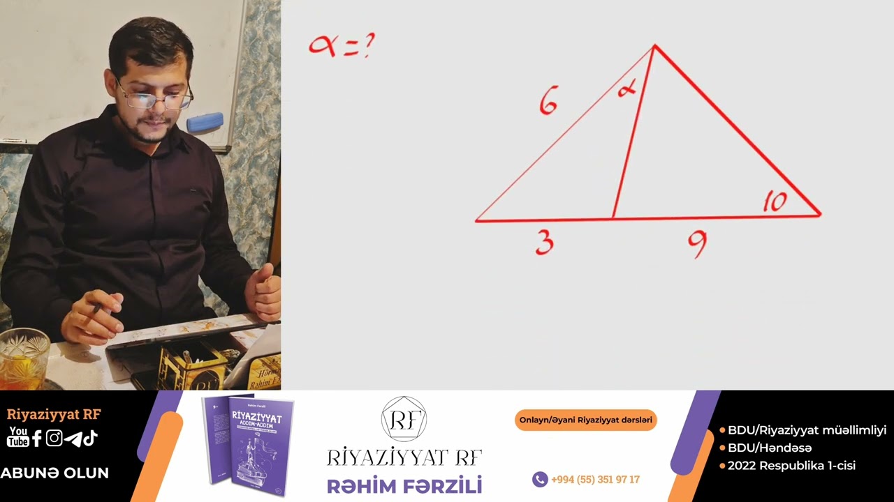 Maraqlı üçbucaq sualının 2 gözəl həll üsulu
