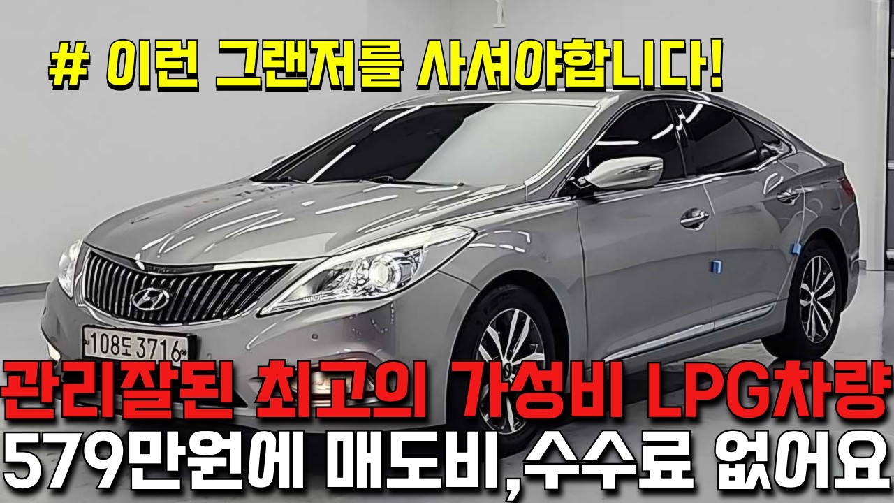 500만원대 가장 현실적이고 가성비좋은 준대형세단!! 찐으로 관리잘된 최고의 가성비 LPG차량 그랜저HG!!