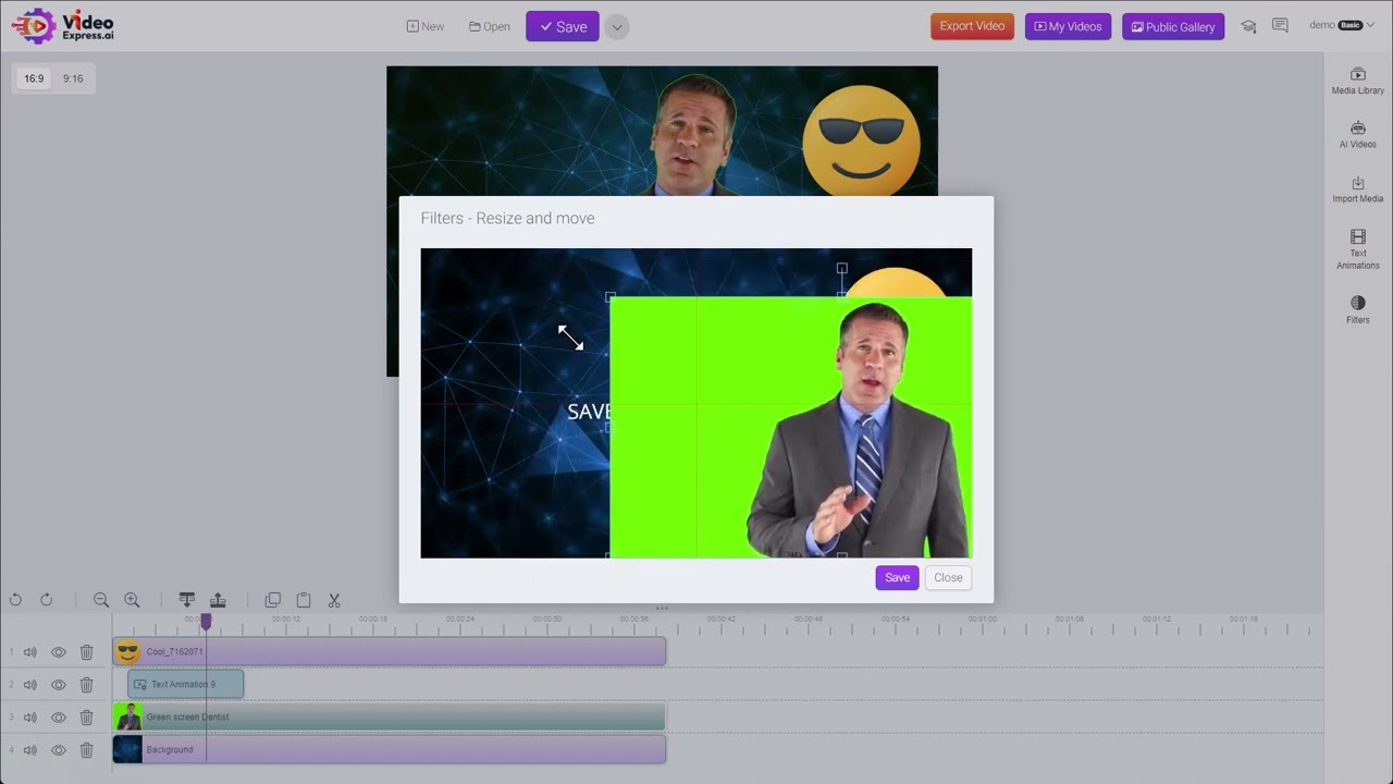 VideoExpress.ai Tutorial - Resizing & Moving Video