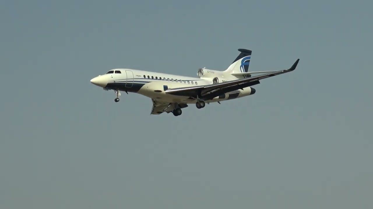 Private Dassault Falcon 7X N9997X Landing Malaga LEMG - YouTube