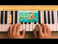 Gambar cover Piano Lesson 17: How to play Row Row Row Your Boat with two hands 3 times play along tutorial