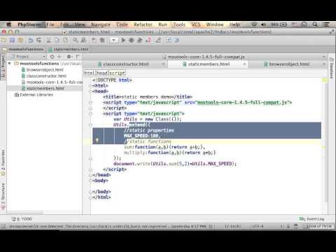 Define Static Members using MooTools
