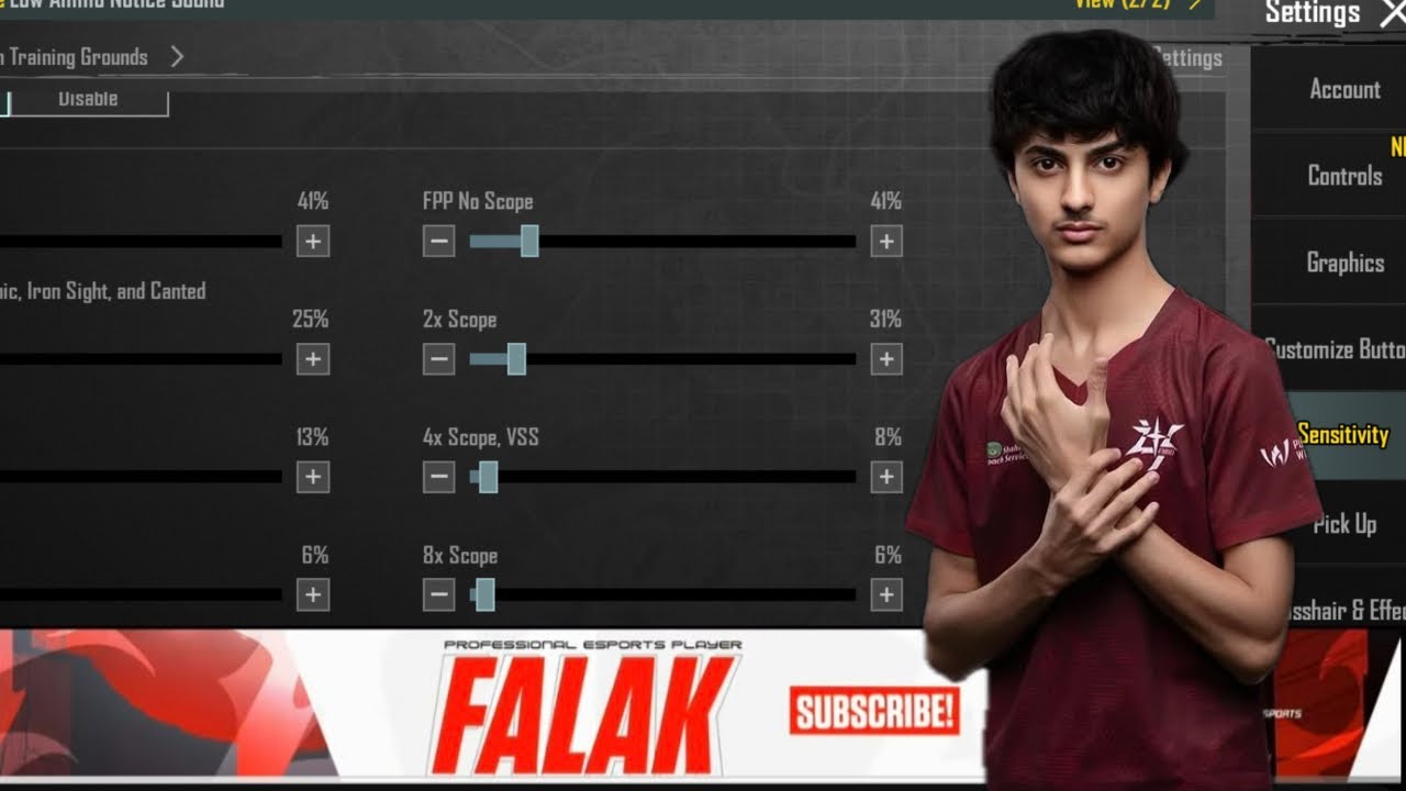 FALAK Latest 4.1 Sensitivity & Controls Updates for BGMI/PUBG Mobile