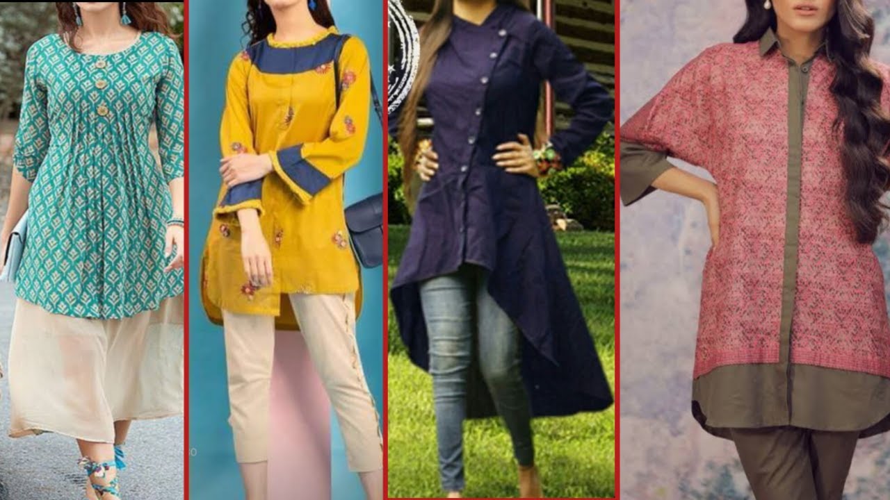 Asymmetric hemline Kurtis | Western dresses for girl, Long kurti designs,  Stylish dresses