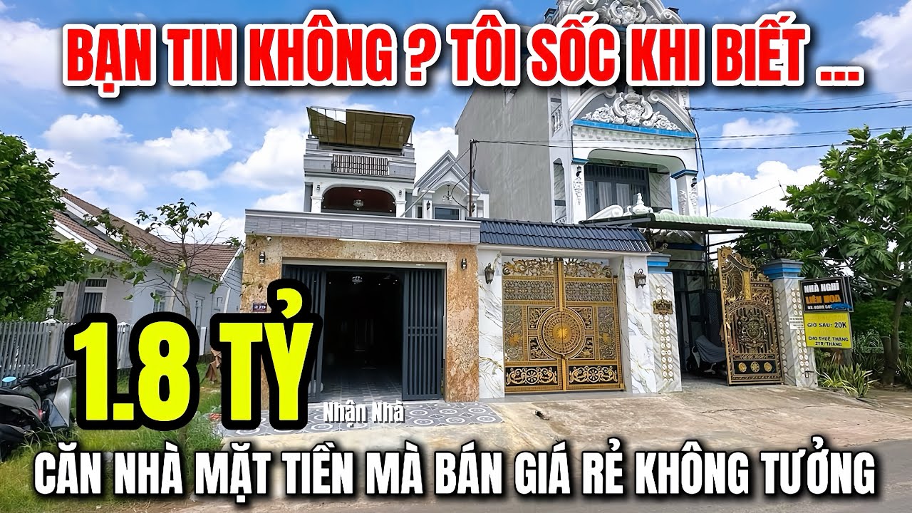 QUÁ RẺ !! NHÀ MẶT TIỀN SÁT THỊ TRẤN ĐỨC HOÀ vừa ở vừa kinh doanh, chủ hạ giá bán nhanh 1 trệt 2 lầu