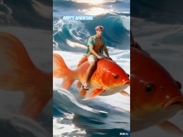 Riding goldfish with Abby Saja 🤣 #kpopdemonhunters #sajaboys #abbysaja