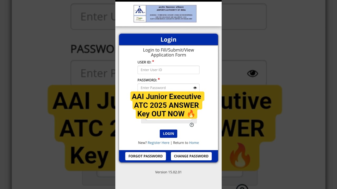 AAI Junior Executive ATC 2025 ANSWER Key Released 🔥