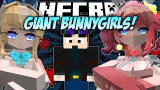 Minecraft | GIANT BUNNYGIRLS MOD! (Stomping, Eating & Kissing!) | Larp Showcase