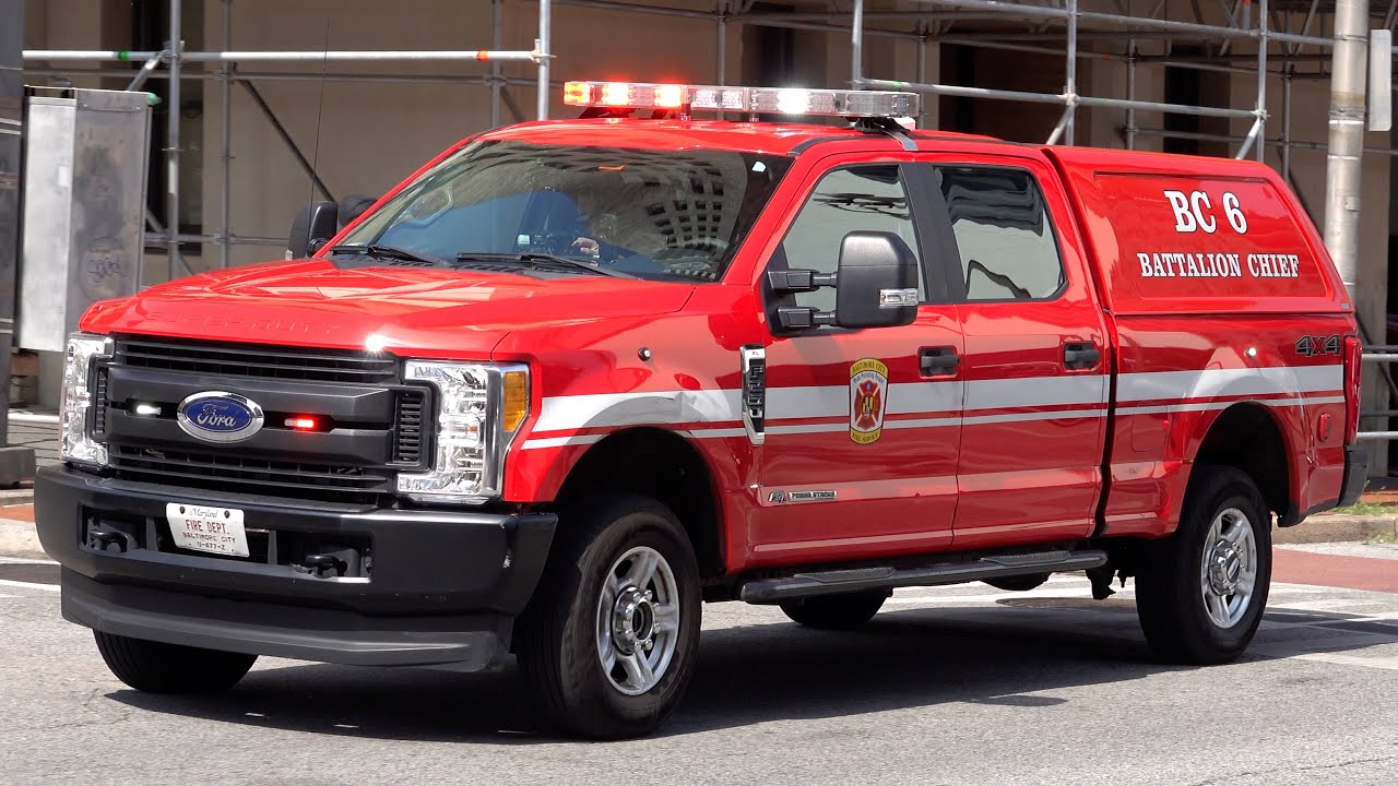 Baltimore City Fire Department Battalion Chief 6 & RO 3 Responding ...