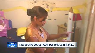 Mentor kids escape smoky room for a special fire drill