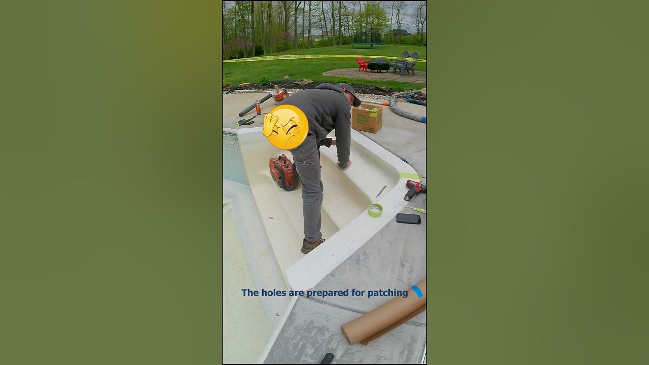 Fiberglass/Vinyl Pool Step Repair! Fixing Soft/Cracked/Hollow Pool